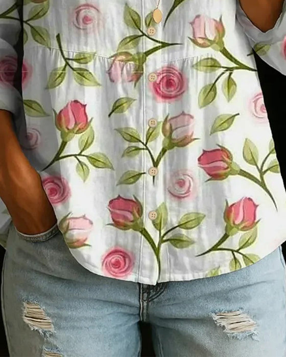 Floral Print Loose Blouse
