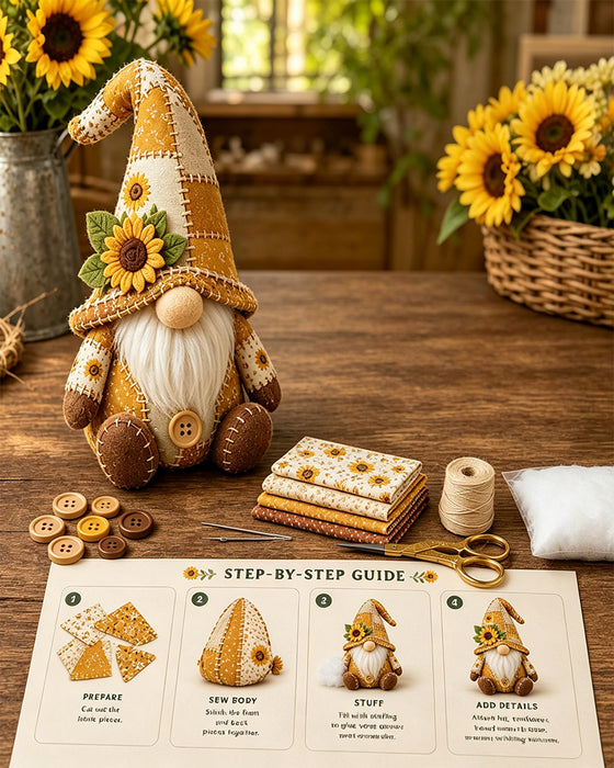 🧵 DIY Patchwork Gnome Kit – Create Your Own Adorable Gnome 🧙‍♂️