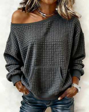 Long-Sleeved Pocket Fashion Casual Sweatshirt