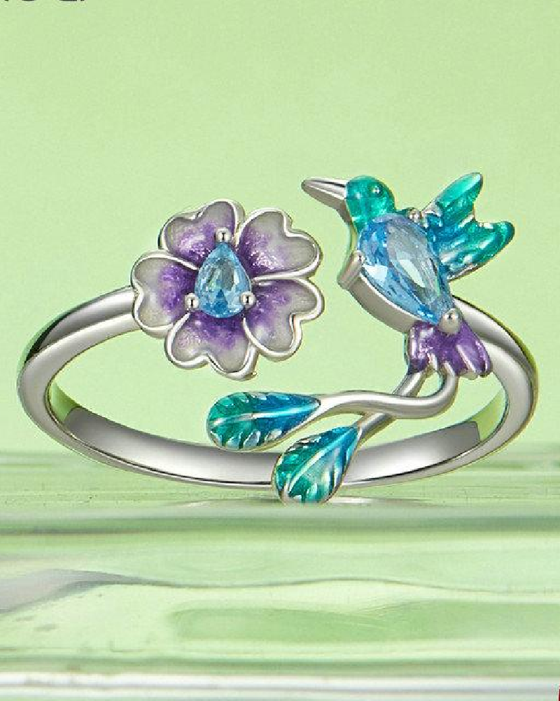 Flower & Bird Adjustable Ring