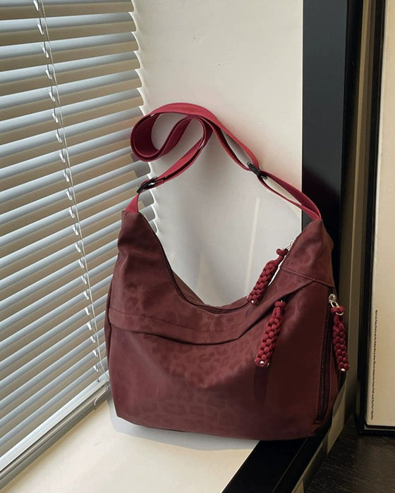Leopard Print Suede Women's Bag