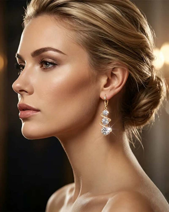 💎👗 Aszimmetrikus spirál és csepp alakú fülbevaló ✨