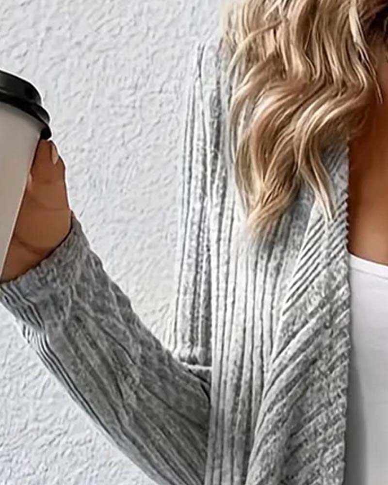 Casual Solid Irregular Cardigan