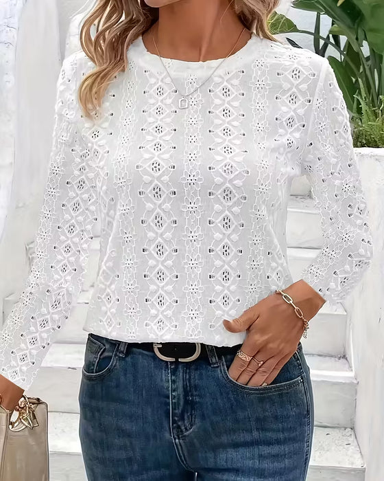 Hollow Round Neck Fashionable Top