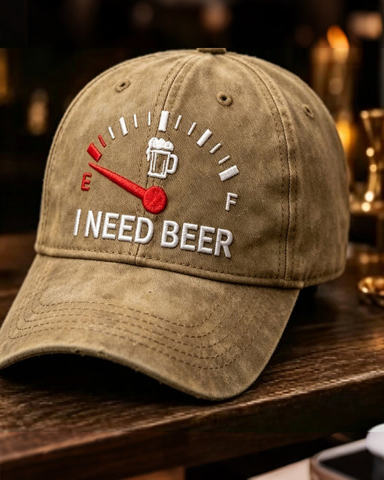 Dashboard Beer Embroidered Baseball Cap