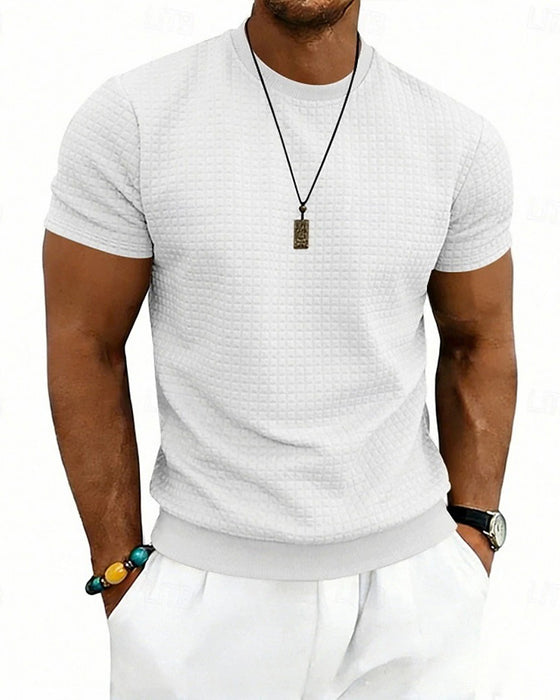 T-Shirt Ribbed Crewneck Short-Sleeve