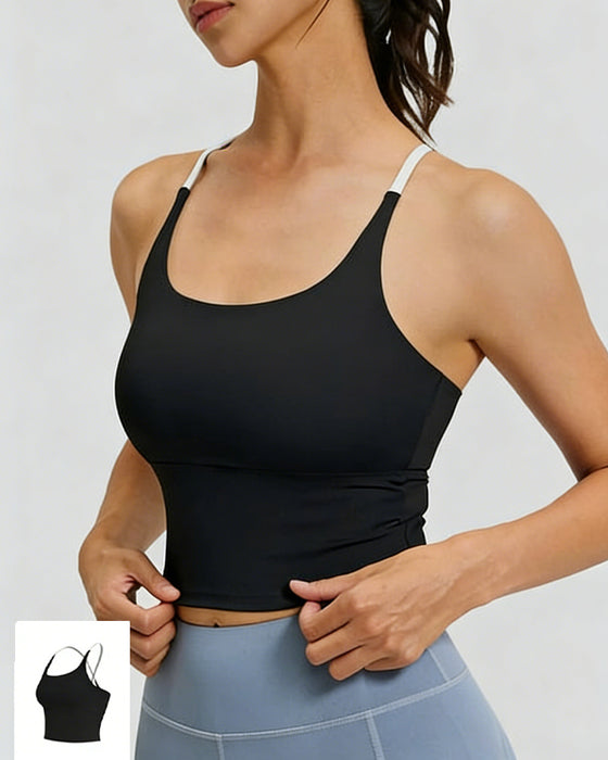 Colorblock Crossover Track Tank Top