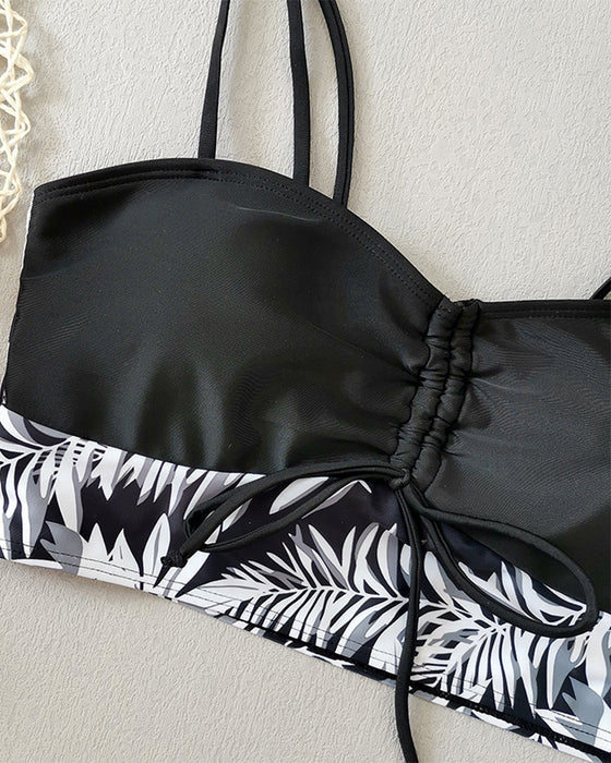 High-Waisted Boyleg Printed Bikini
