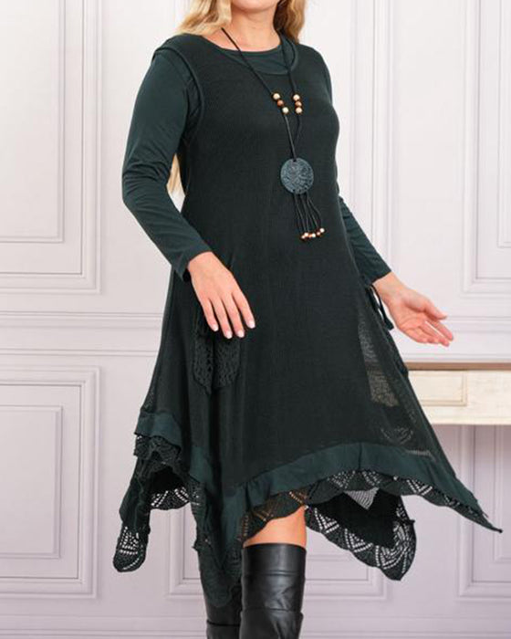 Irregular Round Neck Dress