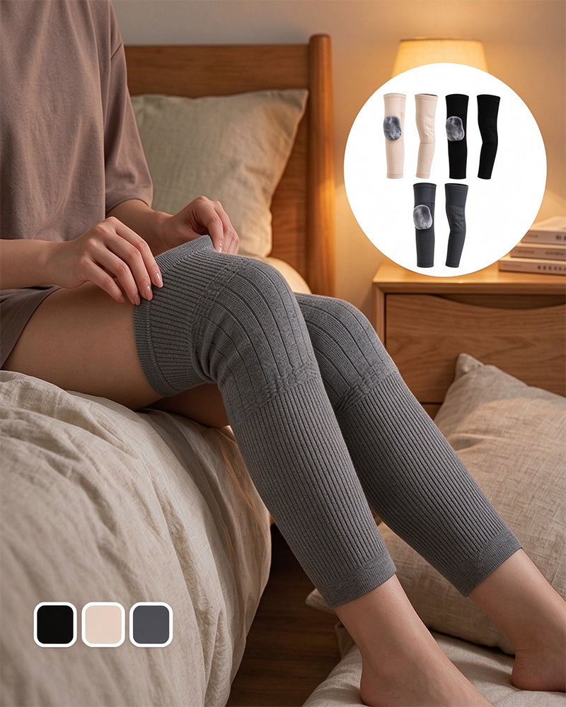Fleece-Lined Soft-Knit Thermal Knee Warmers