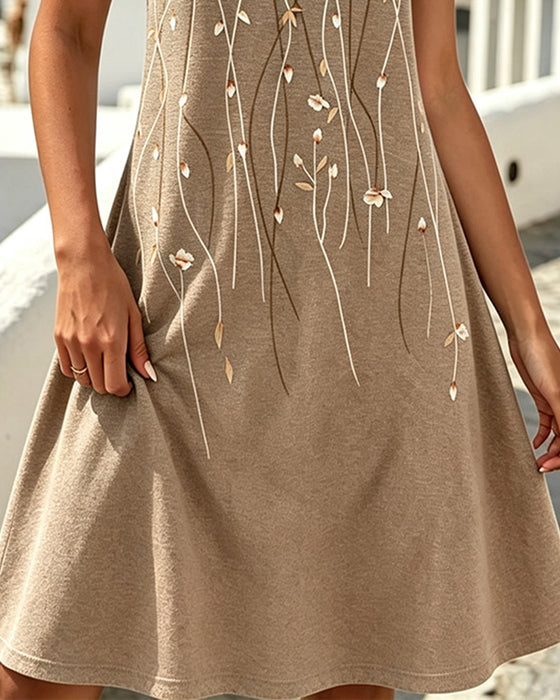 Small V-Neck Sleeveless A-Line Dress