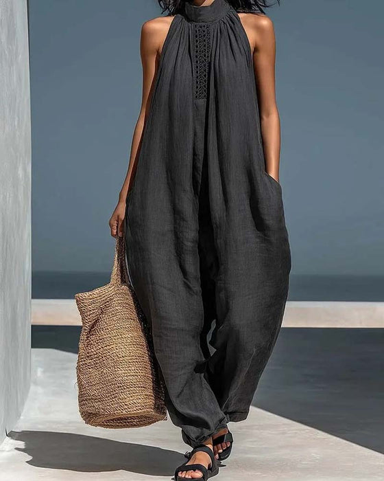Halter Neck Sleeveless Jumpsuit