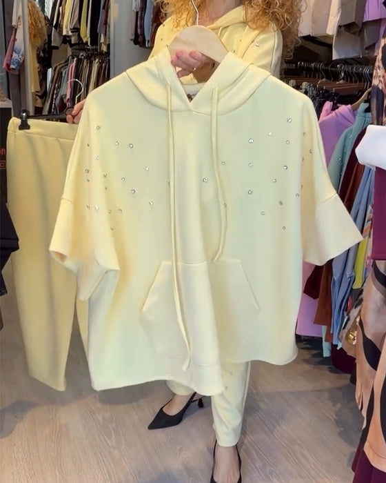 Hooded Beaded Casual Set
