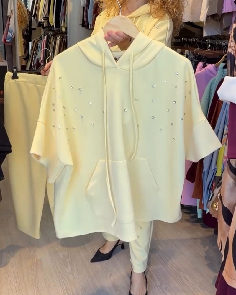 Hooded Beaded Casual Set