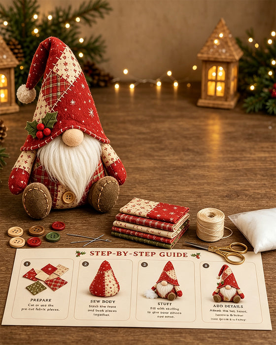 🧵 DIY Patchwork Gnome Kit – Create Your Own Adorable Gnome 🧙‍♂️