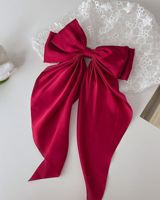 🔥Large Bow Hair Clip for Women – Wedding & Everyday Ponytail Accessory with Long Tail