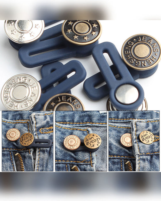 Spring-Loaded Metal Waist Extender Button for Jeans