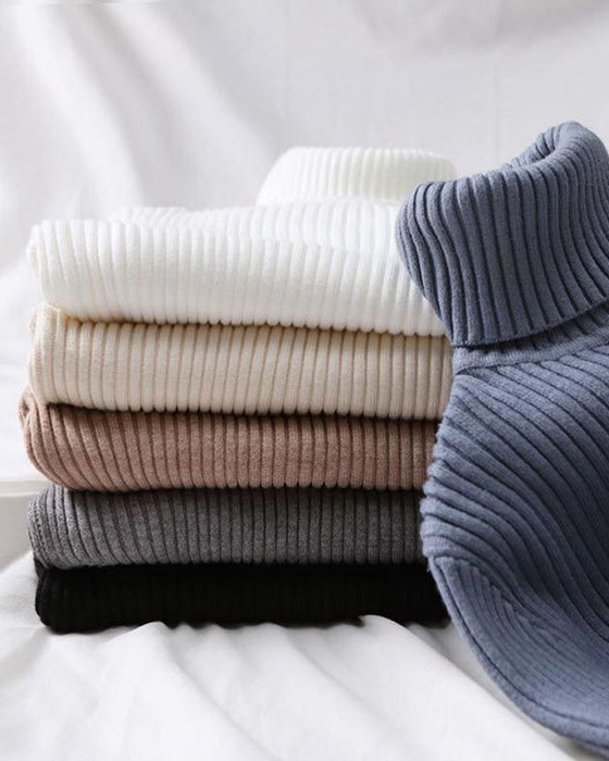 High-Neck Knit Sweater Base Layer