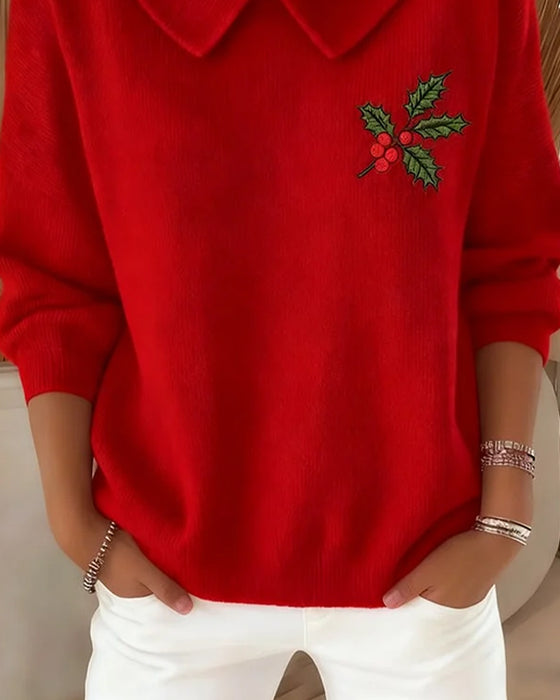 Peter Pan Collar Jacquard Jumper