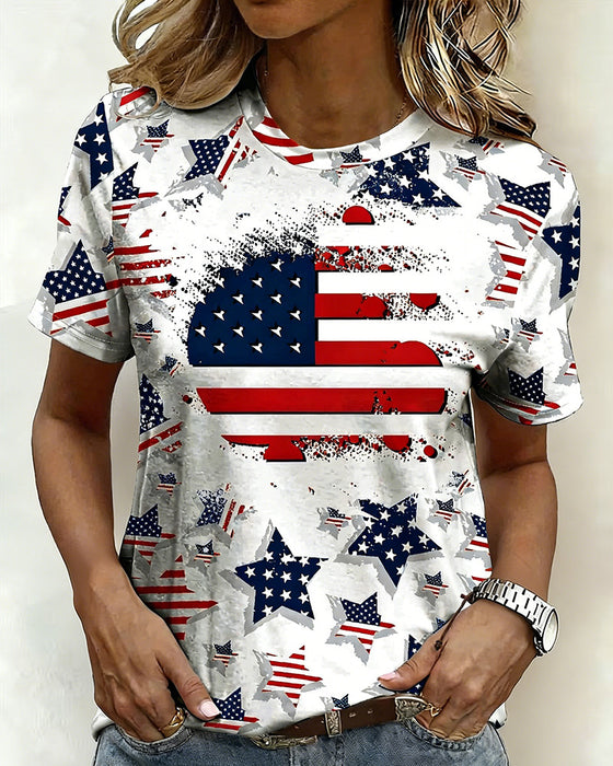 Distressed Flag All-Over Print Short-Sleeve T-Shirts