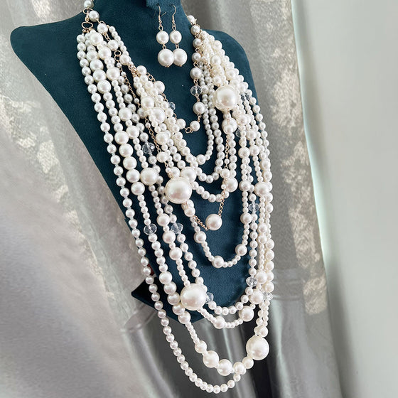Multi-Layer Long Pearl Necklace