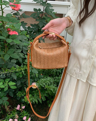 Straw Woven Lunch Box Bag