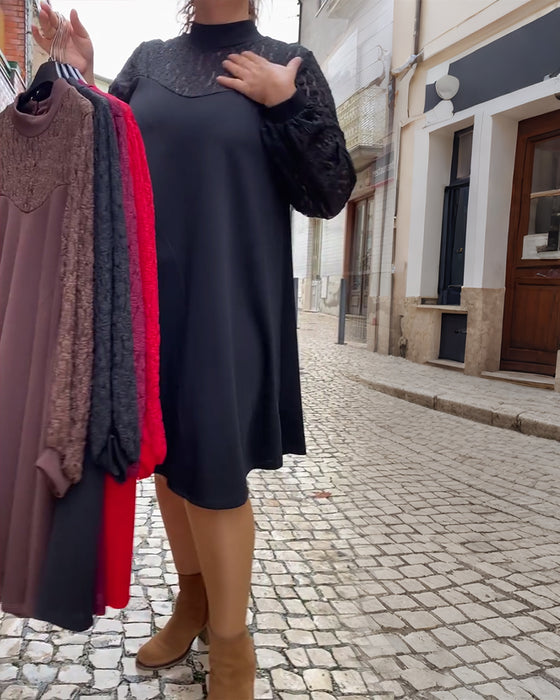 Fashionable Lace Patchwork Dress