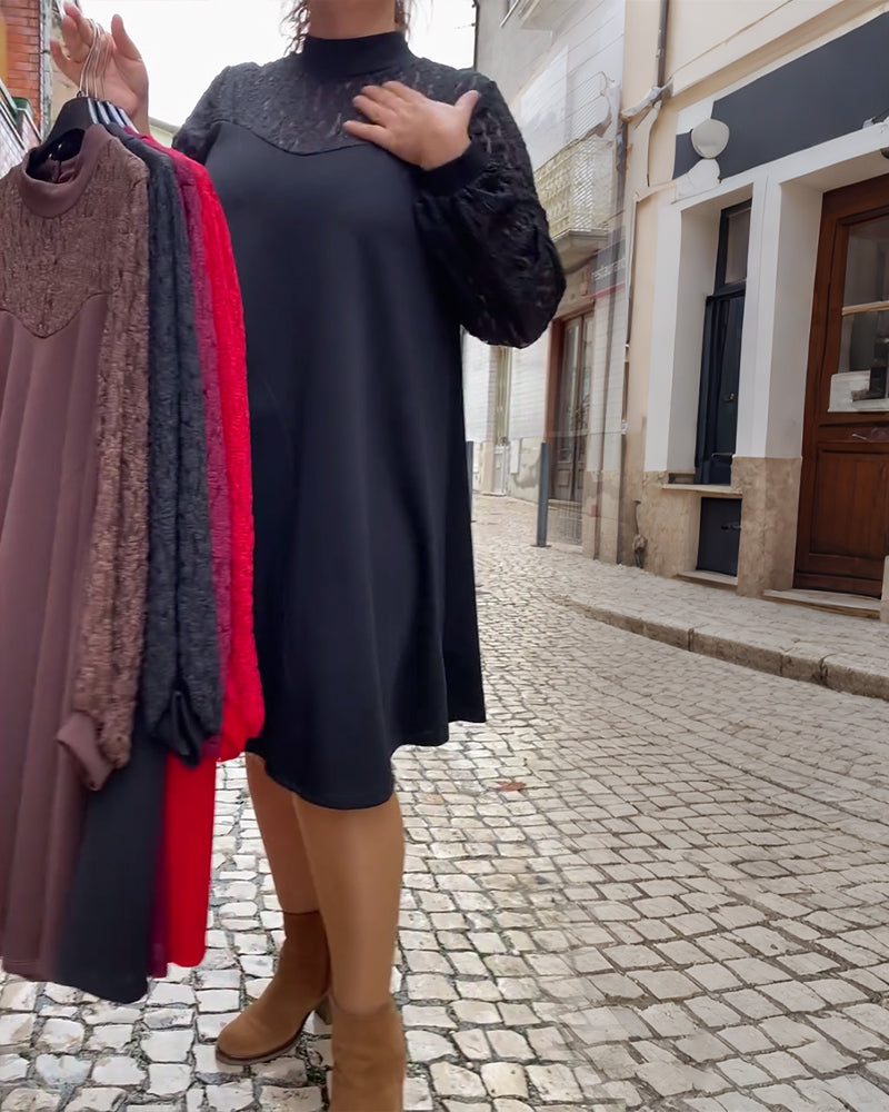 Fashionable Lace Patchwork Dress