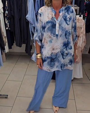 Watercolor Floral Casual Blouse