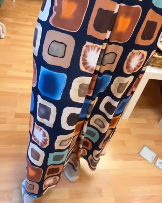 V-neck sleeveless printed loose dress