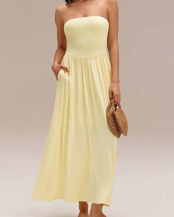 Convertible Strapless Waist-Cinching Dress
