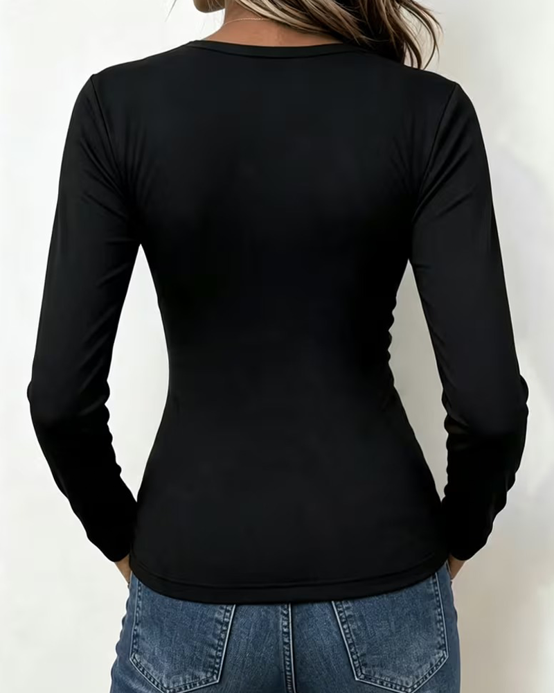 One-Shoulder Metal Buckle Fitted Top