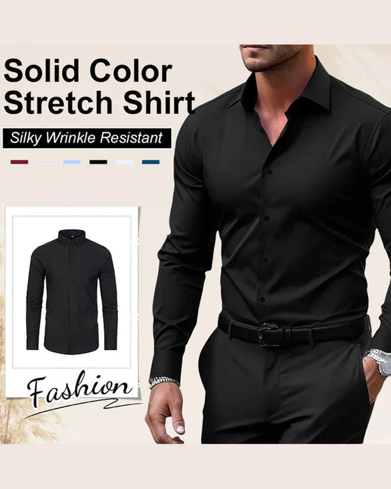 Men's Solid Long Sleeve Shirt