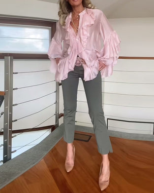 Fashionable Ruffled Blouse