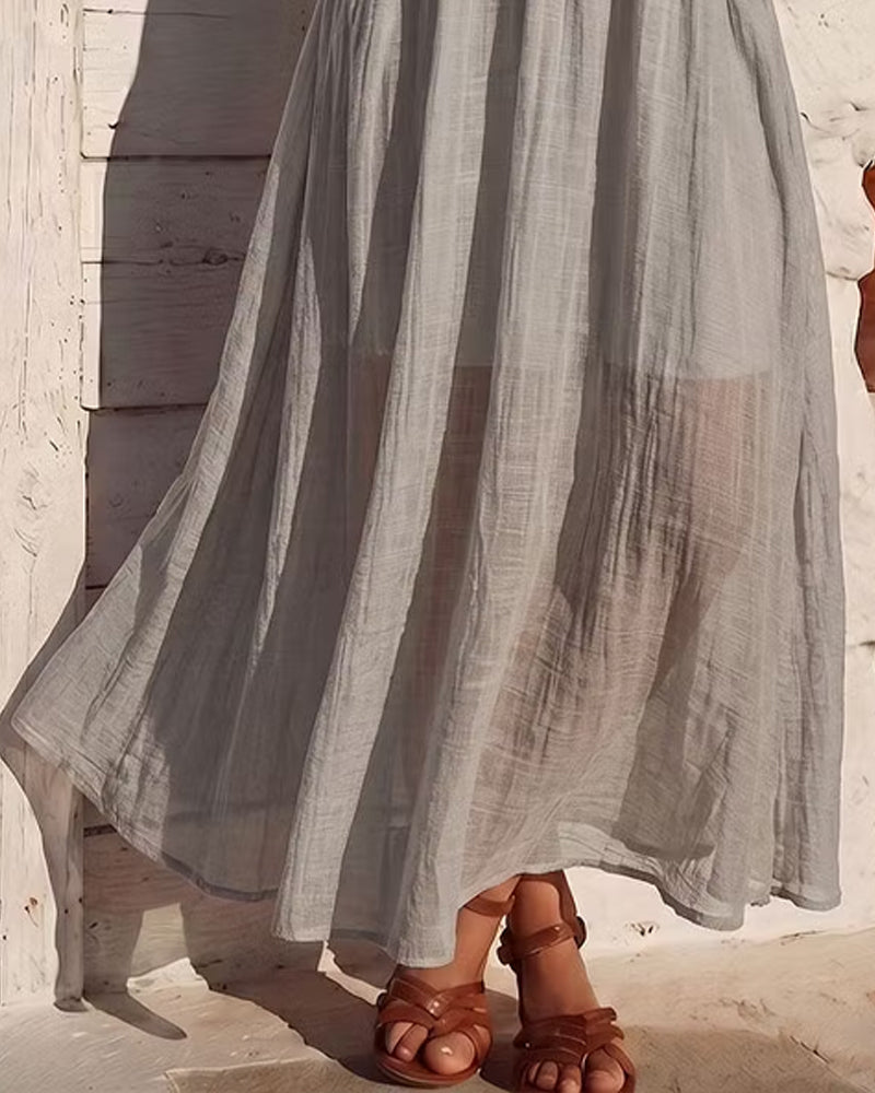 V-Neck Ruched Lace Patchwork Dress