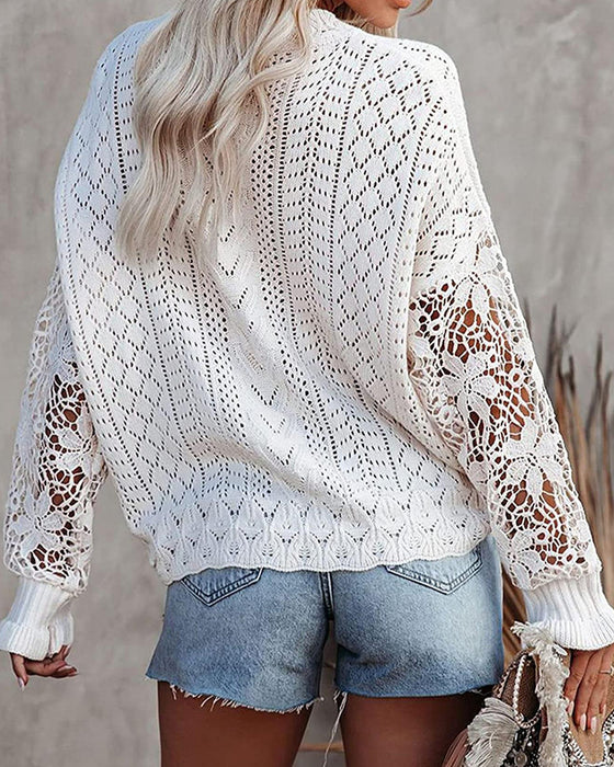 Solid Color Round Neck Pullover