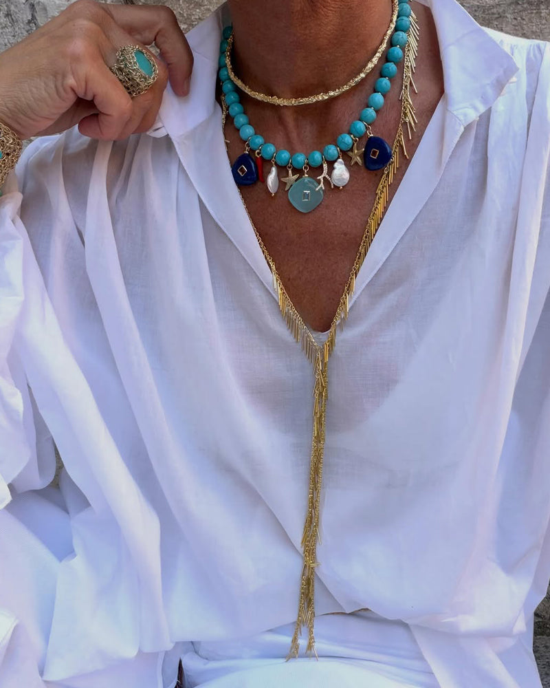 Pleated Puff Sleeve V-Neck Loose Blouses