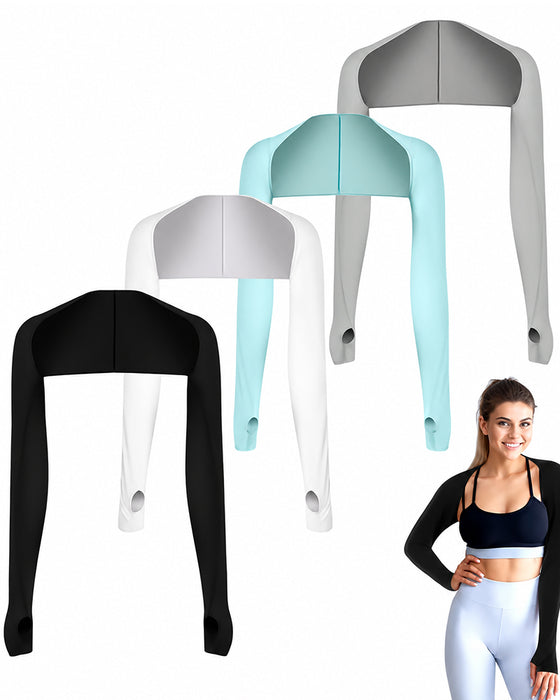Women's 4-Pack Cooling UV Protection Arm Sleeves with Thumb Holes