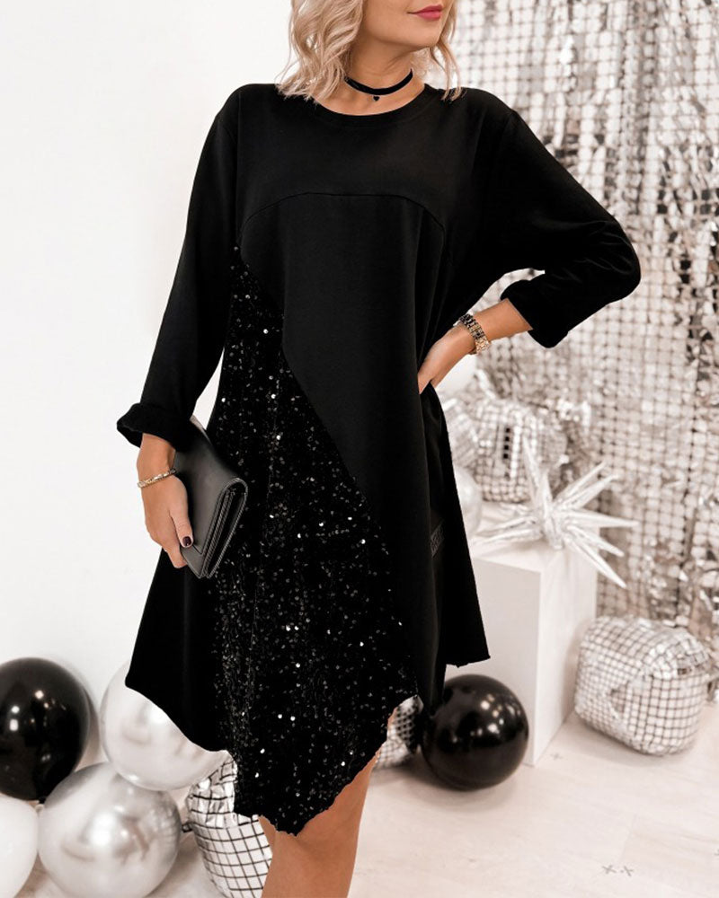 Crew Neck Irregular Dress