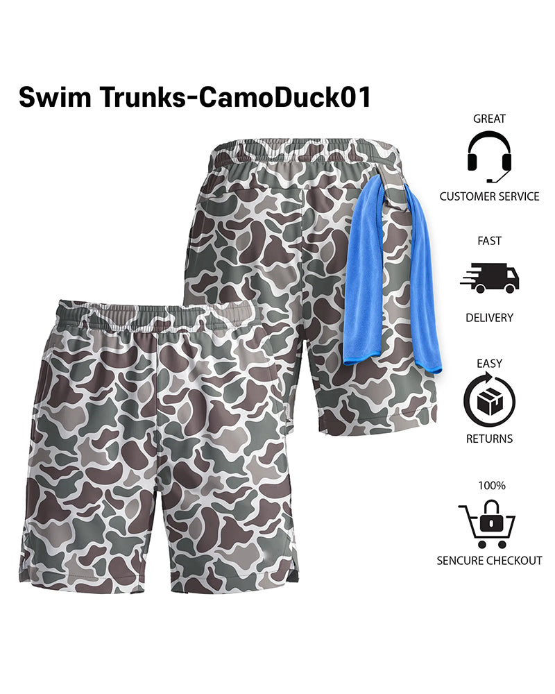 Camo Print Beach Shorts