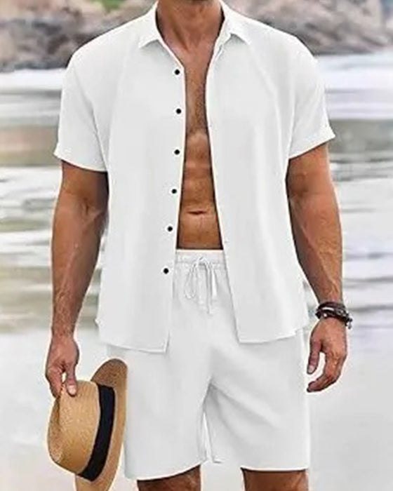 Men's Polo Short Sleeve Shirt Set