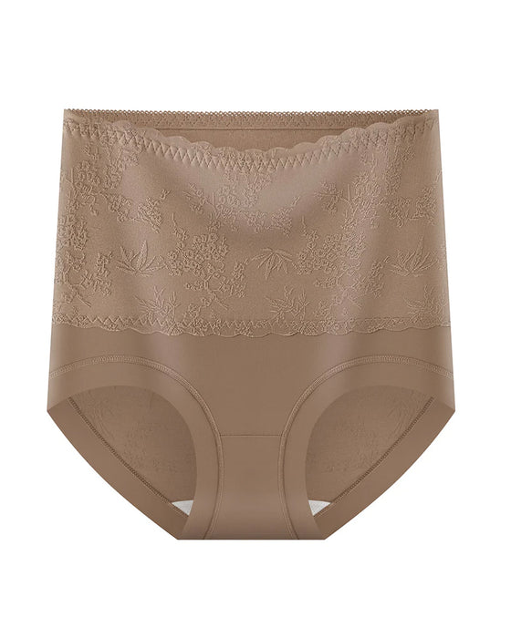 Chinese Style High-Waisted Embossed Tummy Control Pants