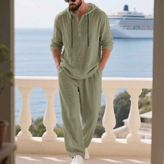 Fashion Men's Casual Long Two-Piece Set
