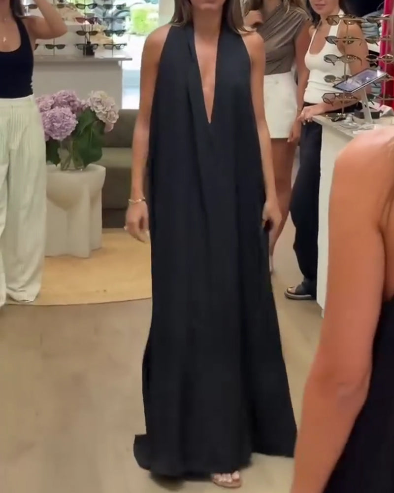 Elegant Sleeveless Floor-Length Dress