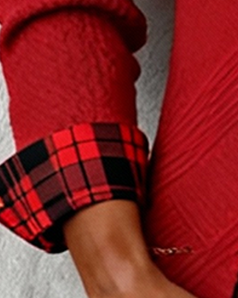 A Stylish Plaid Patchwork Blouse