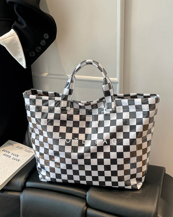 Plaid Large Capacity Handbag