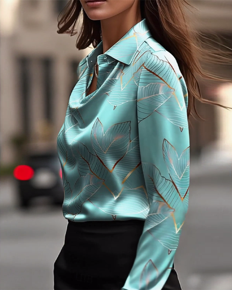 Elegant Long-Sleeved Satin Blouse
