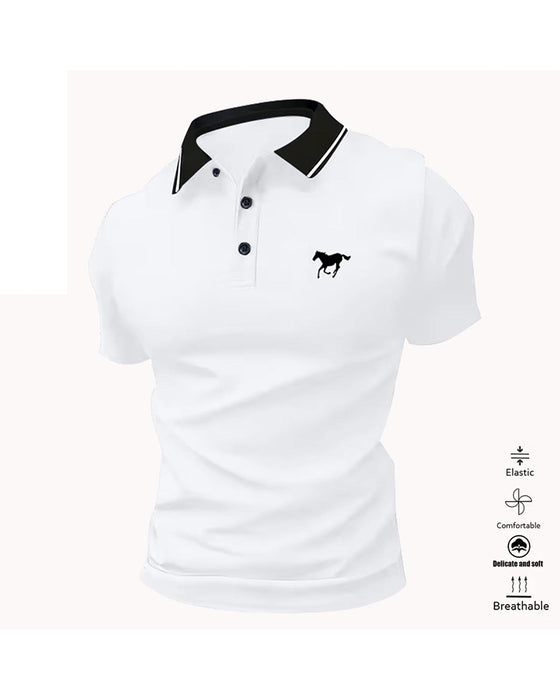 Men's Lapel Short Sleeve T-Shirt