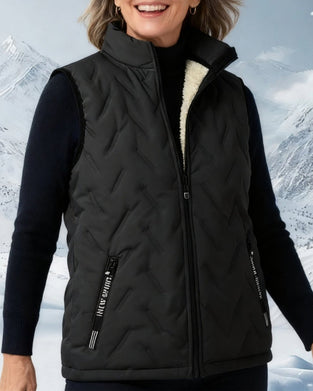Unisex Winter Warm Casual Sleeveless Quilted Vest With Fleece Lining