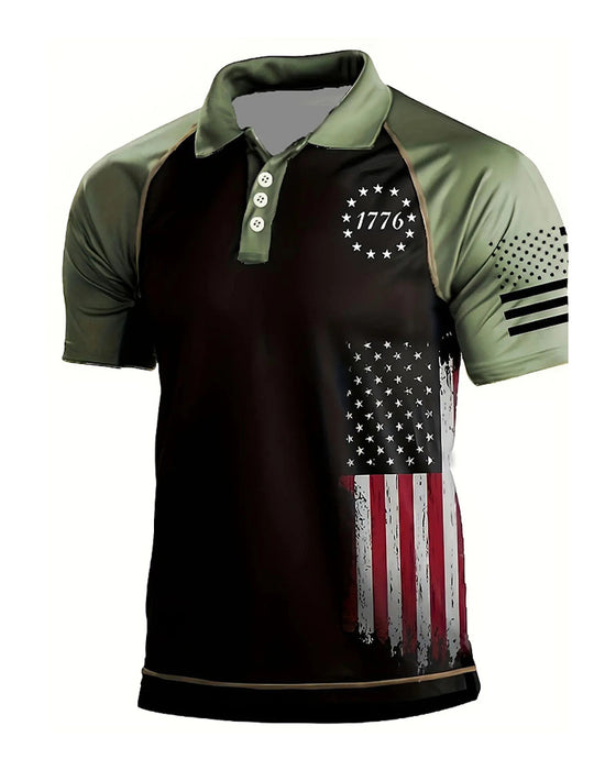 Men's Lapel Short Sleeve T-Shirt